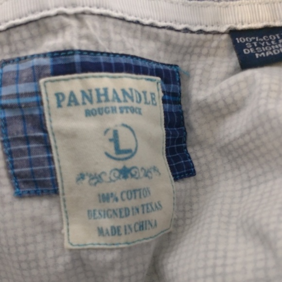 Rough Stock Panhandle Mens Pearl Snap 100% Cotton Western Button Up Size L - Picture 6 of 15